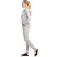 thumbnail image 2 of Sofra Women's Lightweight Cotton Jersey Jogger Pants and Zip-UP Hoodie Jacket Sets, 2 of 7