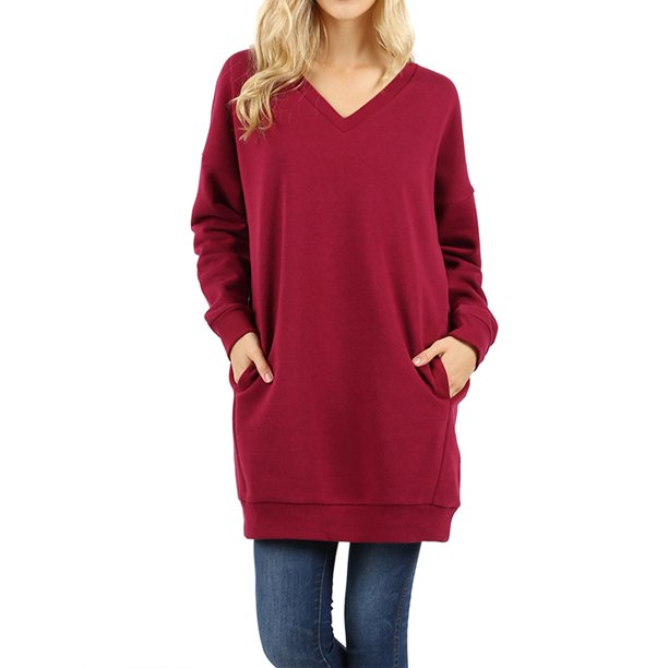 Women's oversized v neck sweatshirts Clearance