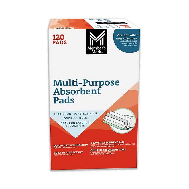 Puppy Training & Potty Multipurpose Absorbent Pads, 23" x 24", 120 ct.