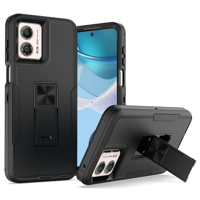 Étui Robuste Antichoc avec Béquille pour Moto g 5G 2023 g Play Pure Power Stylus Edge 40 Pro X40 30 Pro, Étui de Protection pour Voiture, Noir, pour Edge Plus 2023