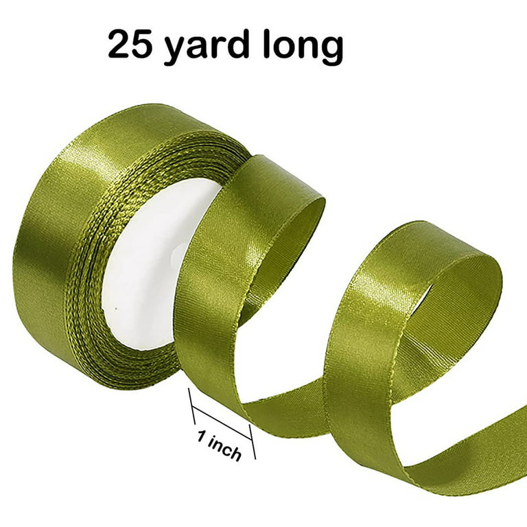 Solid Color Green Satin Ribbon 1/2 inch X 25 Yard, Ribbons Perfect for  Crafts, Hair Bows, Gift Wrapping, Wedding Party Decoration and More