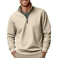 thumbnail image 2 of Caqnni Men's Quarter Zip Pullover Lightweight Sweater Jacket Fall Winter Henley Shirts Sweatshirts (Size S-4XL), 2 of 5