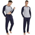 thumbnail image 4 of Mens Long Sleeve Pajama Set Men's Cotton Pajamas 2 Pieces Mens Warm Pajamas Set Long Sleeve and Pants Loungewear Set for Men, L-XXL, 4 of 12