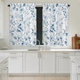 thumbnail image 3 of Blue Eucalyptus Bathroom Window Curtain, Summer Leaves Vintage Rustic Botanical Light Filtering Coffee Kitchen Curtains, Bedroom Living Room Curtains 2 Panel 84"x45", 3 of 8