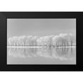 thumbnail image 2 of Jordache 18x13 Black Modern Framed Museum Art Print Titled - Snow Trees Along the Lake, 2 of 5