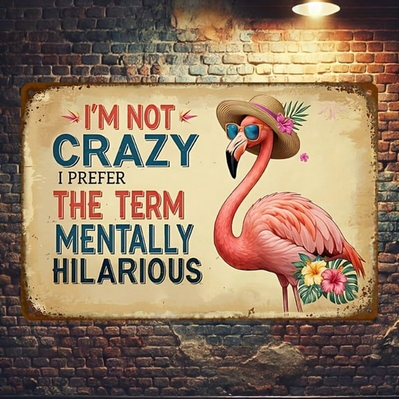 HELLOYOUNG Vintage Flamingo Metal Sign Retro Tin Plate Wall Art Decor for Home Bar Man Cave Garage