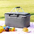 thumbnail image 3 of Holocky Large Picnic Basket Insulated Foldable Cooler Bag for Camping Picnic Travel Lunch Bag, 3 of 5