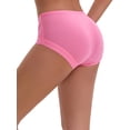 thumbnail image 3 of INSPIRE CHIC Women's Mid-Waisted Modal Plus Size Underwear Solid Cotton Full Coverage Briefs 2 Packs XL 1 Beige 1 Rose Red, 3 of 5