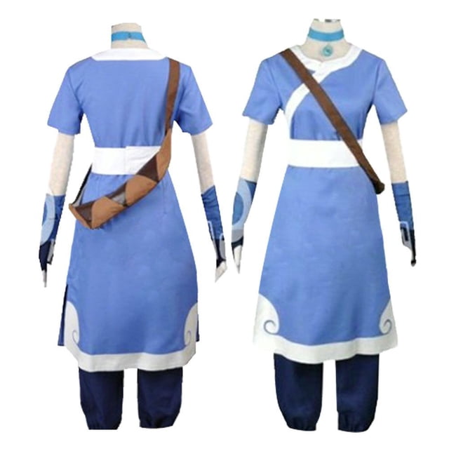 Último El Avatar Airbender Katara Cosplay Azul Disfraz Chica Halloween Trajes Nuevo