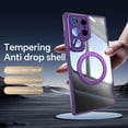 thumbnail image 2 of Compatible for Samsung Galaxy S25 Ultra Phone Case with Stand, Rotatable Ring Holder Kickstand Rugged Shockproof Protective Cover Case with Camera Lens Protector for Galaxy S24 Ultra, Darkpurple, 2 of 10