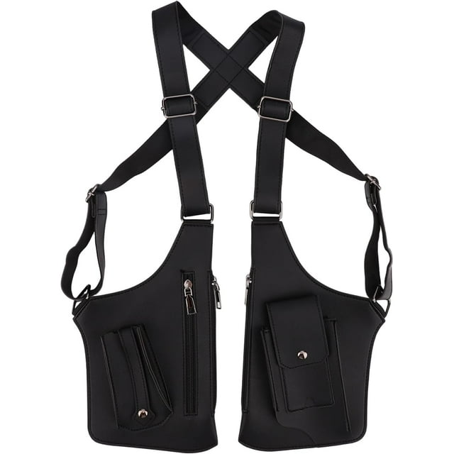 Underarm Shoulder Bag for Men, Double Shoulder Bag with Adjustable Strap Anti-theft Backpack Underarm Case for Wallet Pocket Phone