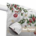 thumbnail image 4 of Christmas Tree Swag Curtains for Kitchen/Bedroom/Living Room, Grey Retro Winter Ball Berry Snowflakes Scalloped Curtains 63 Inch Long, Window Swag Topper Curtains Valances 2 Panels Set 36"x63", 4 of 8
