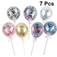 thumbnail image 2 of Shisuyan 7PCS Sequins Balloons Cake Toppers Creative Confetti Balloons Cake Plug Birthday Decorative Sequined Balloon Cake Toppers for Birthday Wedding Use, 2 of 8