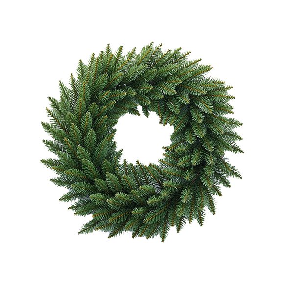 WLOELOEW Green Pvc Christmas Wreath Decoration For Door Wall Holiday Home Decor 12X12 Inches With 60 Tips