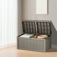 thumbnail image 2 of MEOOEM 150-Gallon Light Coffee Resin Deck Box - Lockable Outdoor Storage Bench with Handles for Patio, Garden & Poolside, 2 of 8