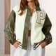 thumbnail image 5 of Chaqueta Biker Moto Jacket Button Down Coat Mujer Casual Patchwork Outwear Ygjytge Blanco T XL para Mujer, 5 of 7
