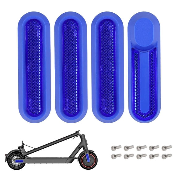 7829 Electric Scooter Rear Side Wheel Cover Reflectors with Screws Electric Scooter Side Cover Reflective Strips Replacements