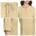 thumbnail image 6 of Minjewel Women's Short Sleeve Round Neck Scrubs for Women Set with Pockets, Breathable Scrub Set for Nurses, Caregivers & Medical Professionals,Beige L, 6 of 7