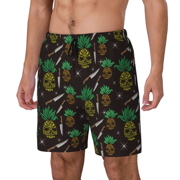 Fotbe Pineapples Traje de Baño para Hombre – Shorts de Natación de Secado Rápido con Forro y Bolsillos-Medium