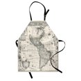 thumbnail image 1 of World Map Apron Antique Map America in 1600s World in Medieval Time Ancient Era in Retro Style, Unisex Kitchen Bib Apron with Adjustable Neck for Cooking Baking Gardening, Multicolor, by Ambesonne, 1 of 3