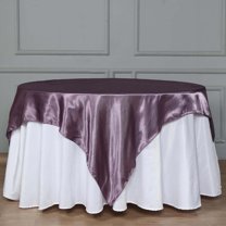 Efavormart 5pcs 72" SATIN Square Tablecloth Overlay For Wedding Catering Party Table Decorations Amethyst Square Tablecloth Cover