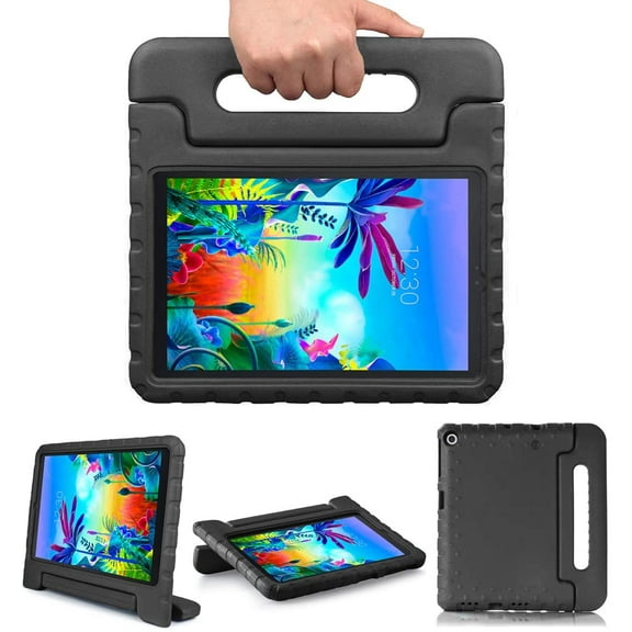 Golden Sheeps Kid Friendly Case Compatible for Lenovo Tab M10 HD 2nd Gen (TB-X306X) / Smart Tab M10 HD 2nd Gen (TB-X306F) Shockproof Ultra Light Weight Convertible Handle Stand Cover (Black)