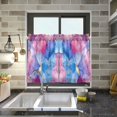 thumbnail image 4 of Yayeee Kitchen Curtains Tier Pair Light Filtering 27"x36" Rod Pocket Short Cafe Window Panel, Watercolor Blue Marble Pattern, 4 of 7