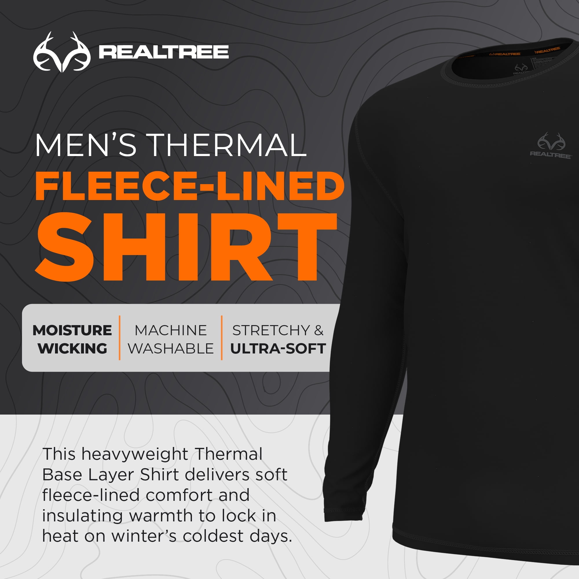 Realtree Men's Themal Tops, 1 Pack