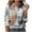 A Blue, variant on Women's Button Down Shirt Long Sleeve Collared Blouses Dressy Casual Business Work Tops Floral Print Dress Shirts Khaki S