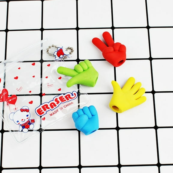 Milisten  4 PCS Funny Erasers Cute Creative Stationery Cartoon Pencil