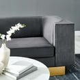 thumbnail image 3 of Sofa, Grey Gray, Velvet, Modern Contemporary, Mid Century Living Hotel Lounge Cafe Lobby, 3 of 10