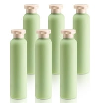 6 Pack 8.8 oz Squeeze Bottles for Shampoo, 260 ml Green Plastic Travel Bottles Flip Cap Refillable Reusable Containers for Toiletries Shampoo and Lotion Soap Accessories