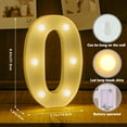 thumbnail image 2 of Led Letters Lights 26 Alphabet and 10 Number Decorative Lighted Letters,Battery Powered Led Marquee Light Up Letters for Wedding Birthday Party Home Decor(Number 0), 2 of 8