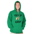 thumbnail image 5 of Get a Grip Golfing Golfer Joke Funny Zip Up Hoodie Men's Women's Brisco Brands X, 5 of 6