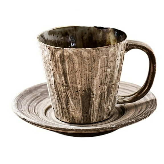 230ML Coffee Cup, Ceramic Coffee Cup with Handle, Ceramic Tea Cup, Coffee Cup, Tea Cup and Saucer Set, for Coffee, Tea, Water, Latte, Milkshake, Yogurt Cups
