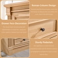 thumbnail image 5 of wow97e Farmhouse 8 Drawers Dresser for Bedroom, 61" Wide Wooden Chest of Drawers w/Roman Column, Storage Dressers for Bedroom, Living Room, Natural, 5 of 7