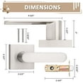 thumbnail image 6 of Knobelite 10 Pack Brushed Nickel Passage Door Levers for Closets and Hallway, Moden Square Keyless Door Handle Set with Satin Nickel Finish, Non-Locking Interior Door Knobs, 6 of 6