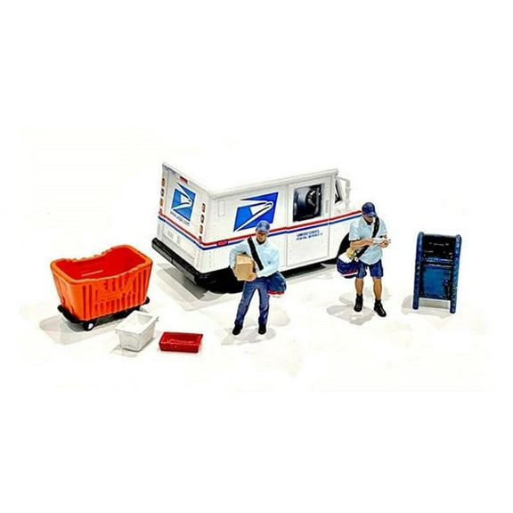 Mail Service Figure Set, Multi - American Diorama 76491MJ - 1/64 scale Figurine - Diorama Accessory