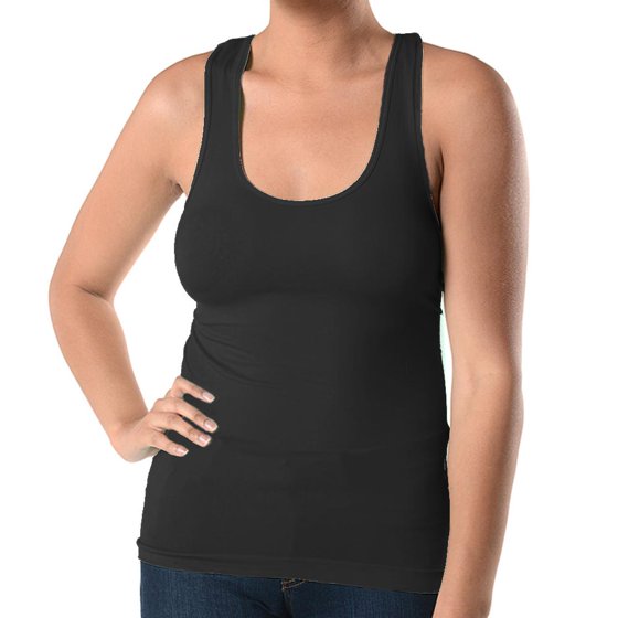 AllTopBargains Womens Plus Size Basic Cami Tank Top Racerback Stretch