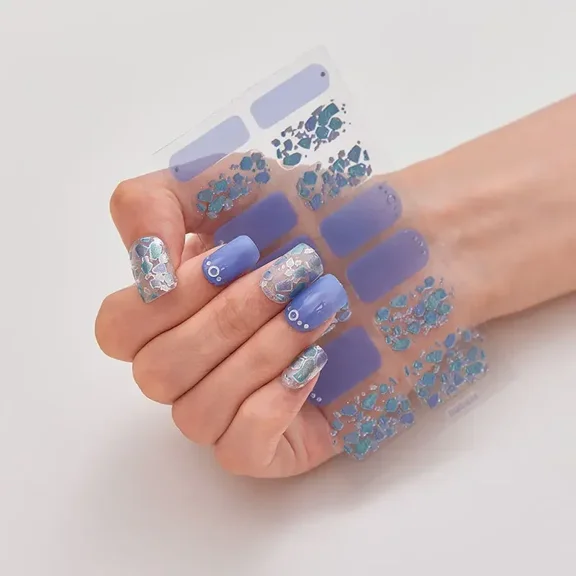 Semi Cured Gel Nails Art Stickers Fashion Solid Color Manicure Decal UV LED Lamp Need Gel Nail Decals Nail Sticker Decoration