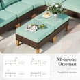 thumbnail image 5 of Alpha Joy 9 Pieces Wicker Outdoor Conversation Set with 56" Fire Pit Table Curved Patio Furniture Set, Turquoise, 5 of 10
