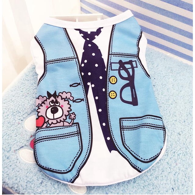 Chaleco de perro Cachorro Ropa de dibujos animados Camisas de verano casuales