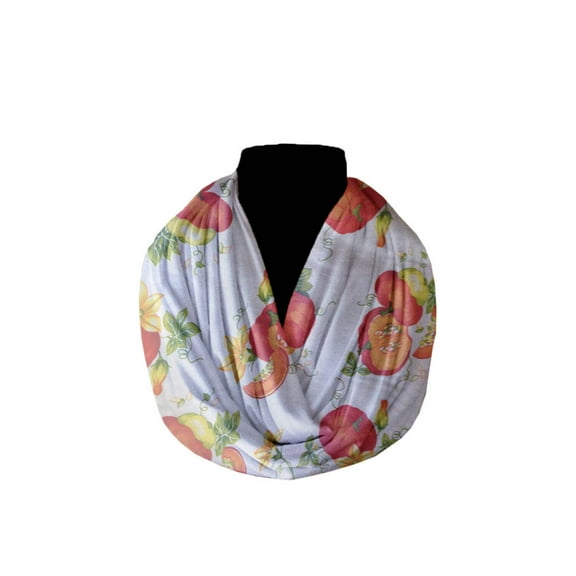 Cotton Blend Infinity Scarf Pumpkin Slices Print