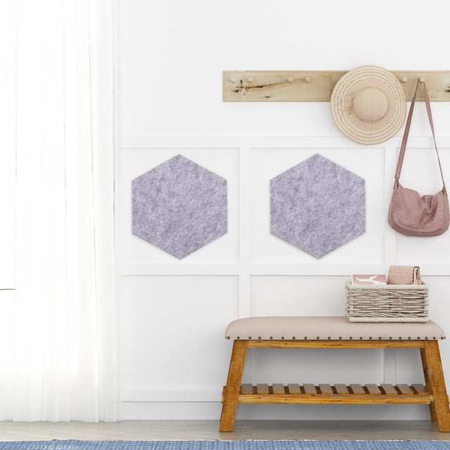 Nestingho 12 Pcs Grey Felt Bulletin Board Hexagon Tiles For Office Memo Display