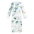 thumbnail image 3 of Babysbule Liquidation Robes d'Automne pour Femmes Mode Femmes Décontracté Élégant Col Rond Imprimé Été Manches Longues Poches Robe, 3 of 5