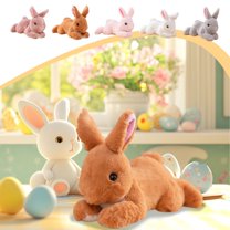 Easter Simulation Bunny Plush Toy Multicolor Soft Stuffed Animal Featuring Cuddly Fabric and Floppy Ears Ideal As Youths Birthday Gift Or Comforting Sleeping Doll Blahzhy | Gray