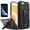 Black, variant on iPhone 7 Case, Dual Layers [Combo Holster] And Built-In Kickstand Bundled with [Temerped Glass Screen Protector] Hybird Shockproof (Blue)
