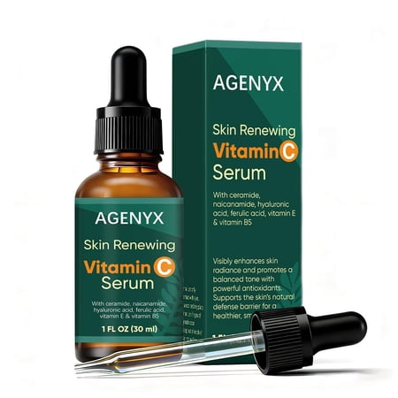 AGENYX Vitamin C Serum for Face with Hyaluronic Acid & Ferulic Acid – Brightening Face Serum with Niacinamide 3% & Vitamin E for Dark Spots & Uneven Skin Tone