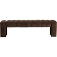 thumbnail image 3 of Pemberly Row Contemporary 17.5" Velvet & Solid Wood Bench in Andaz Brown, 3 of 8