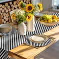 thumbnail image 4 of Black White Plaid Round 15 Inch Placemats Set of 6, Modern Buffalo Check Gingham Art HeatResistant Non Slip Place Mats for Dining Table, Wipeable Braided Kitchen Table Mats for Housewarming, 4 of 9